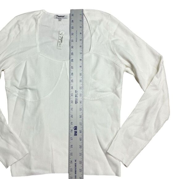 Madewell‎ Shirt Women’s XXL White Wide Rib Sweater Top Sweetheart Corset NM615 - Picture 4 of 12